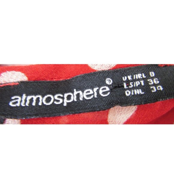 Red Blouse Sexy Micro Mini White Polka dots Vintage Babydoll Atmosphere Size 4 - Picture 7 of 9